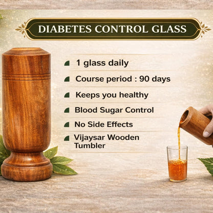 Vijaysar wood Glass for Diabetic Person | Pterocarpus marsupium | Ayurvedic Glass/Tumbler | Sugar Vijaysar Wood Glass Vijaysar Herbal Tumbler Pack of 1 pec.