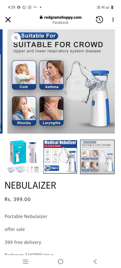 MESH NEBULAIZER FOR COUGH ,COLD  REMOVE